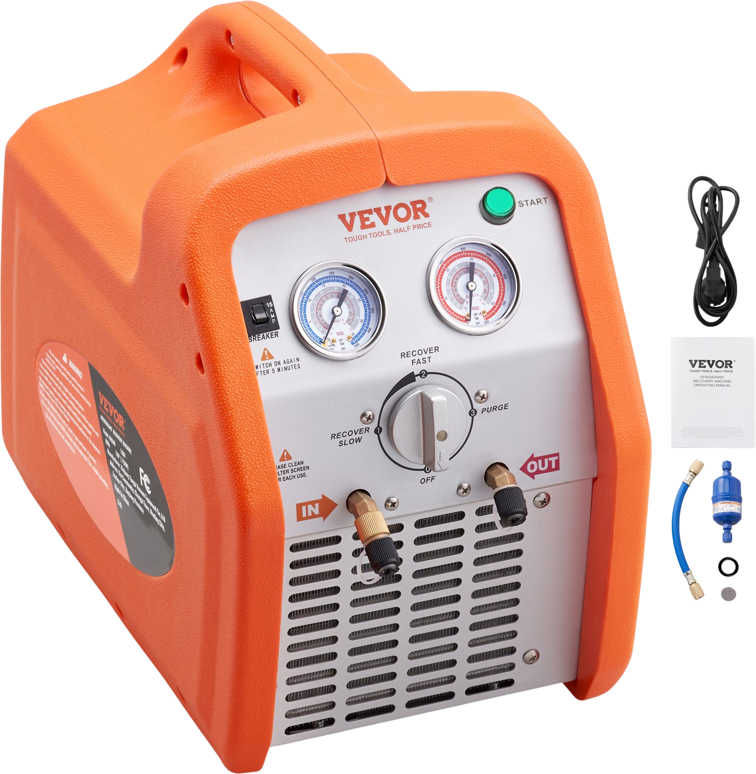 Vevor Refrigerant Recovery Machine Portable 1 HP with High Pressure Protection 120V New