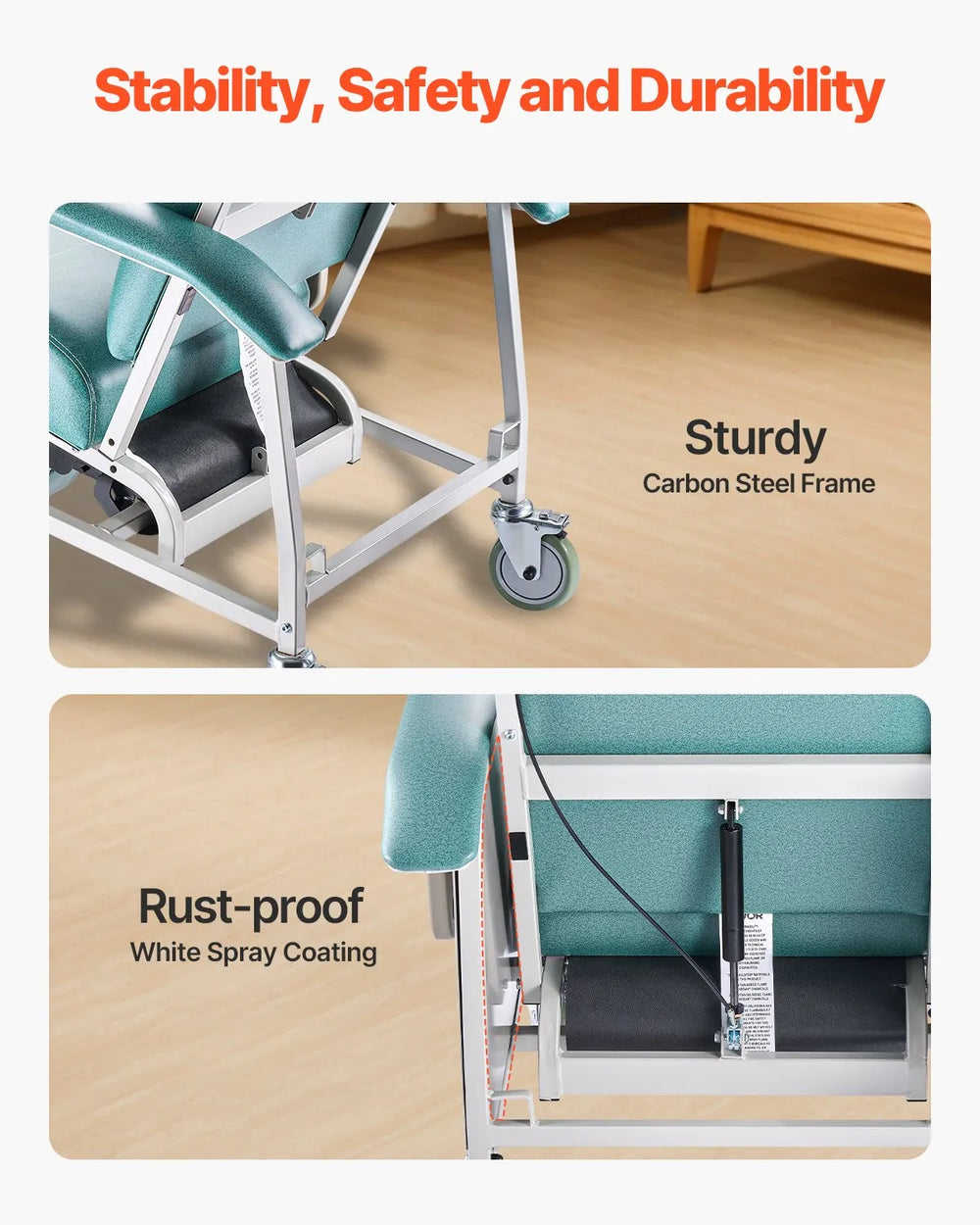 Vevor Medical Recliner Chair 4-Position Trendelenburg with 2 Trays New