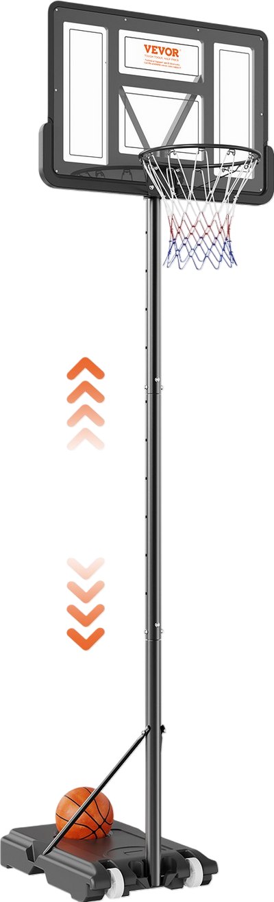 Vevor Basketball Hoop 4-10 Ft Adjustable Height 44-Inch Backboard with Fillable Base New