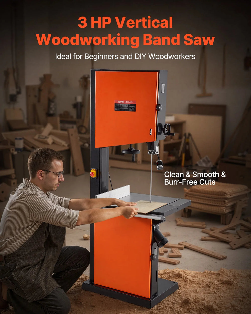 Vevor Woodworking Band Saw 18" with 27" x 20" Table 2240W 3 HP Motor New