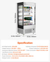 Vevor Open Air Merchandiser 4-Tier Display Cooler with Air Curtain 18.4 Cu. Ft New