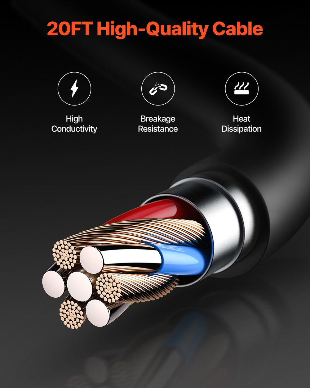 Vevor Spool Gun 200 Amp with 20 Ft Cable Compatible with Hobart IronMan 240 Mig Welders New