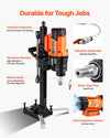 Vevor Diamond Core Drill with Stand-Mount 8 Bits 800 RPM Wet & Dry Drilling 3000W New