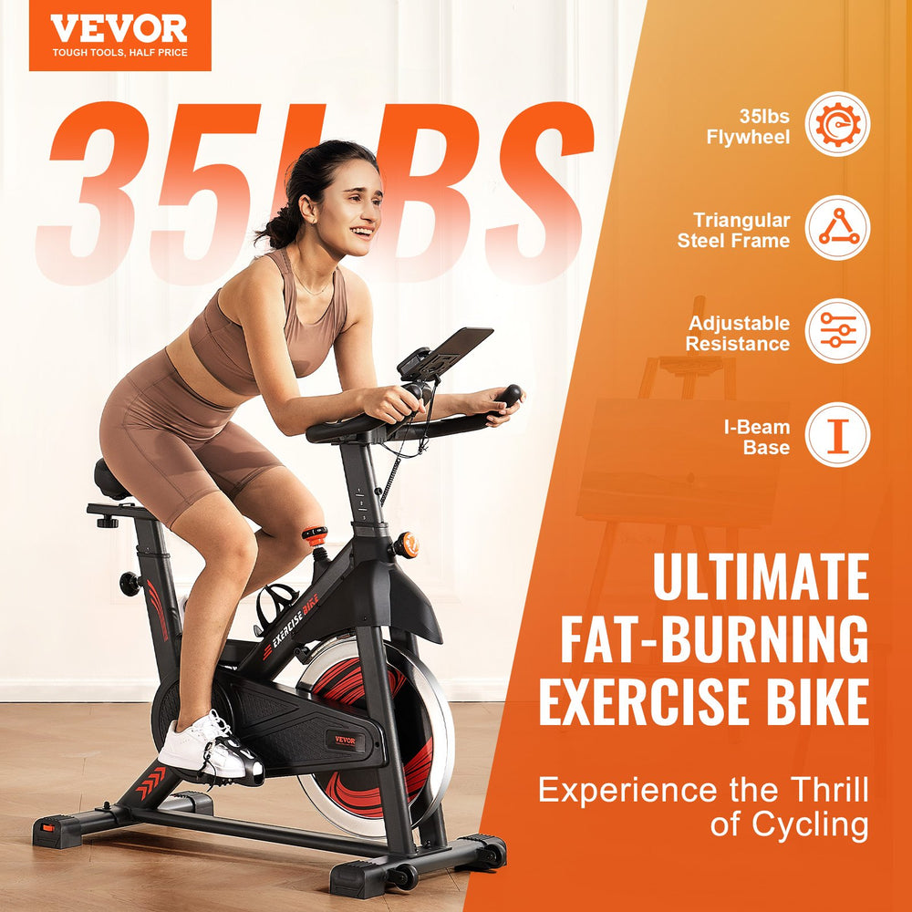 Vevor Exercise Bike Magnetic Resistance 35 Lbs Flywheel Stationary Indoor Cycling New