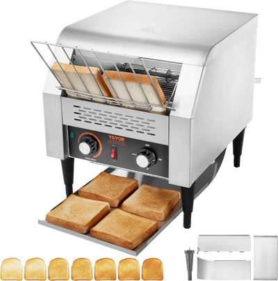 Vevor Commercial Conveyor Toaster 300 Slices per Hour Stainless Steel New