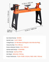 Vevor Woodworking Lathe 1.5 HP Variable Speed 16 x 40 in Workbench New