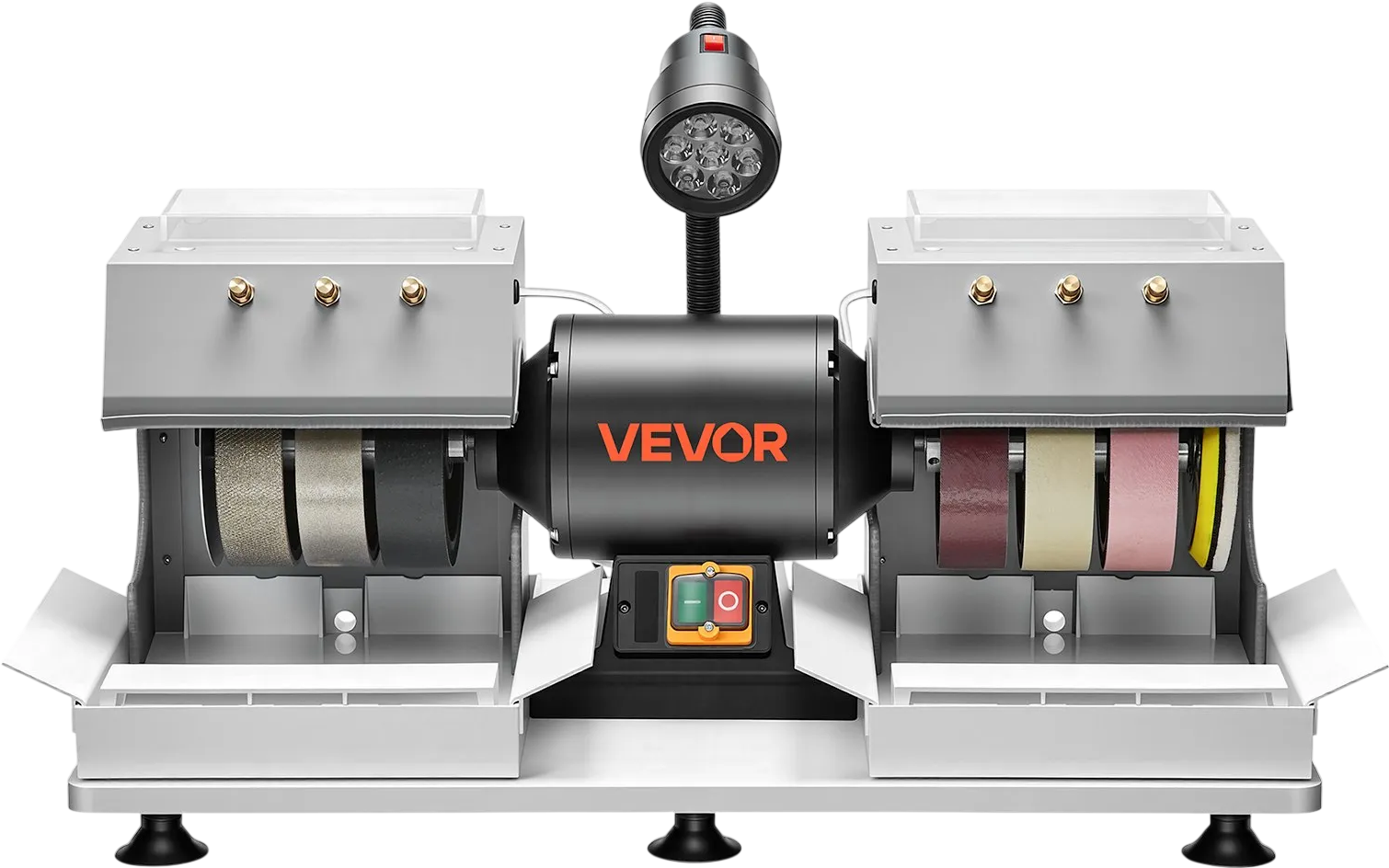 Vevor Cabbing Machine 6 in. 2/5 HP 1800 RPM Rock Grinder Polisher with LED Lamp Water System New