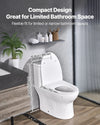 Vevor One-Piece Toilet Elongated Dual-Flush 1.0/1.28 GPF 16 in. Seat Height 12 in. Rough-in New