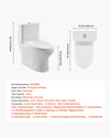 Vevor One-Piece Toilet Elongated Dual-Flush 1.0/1.28 GPF 16 in. Seat Height 12 in. Rough-in New