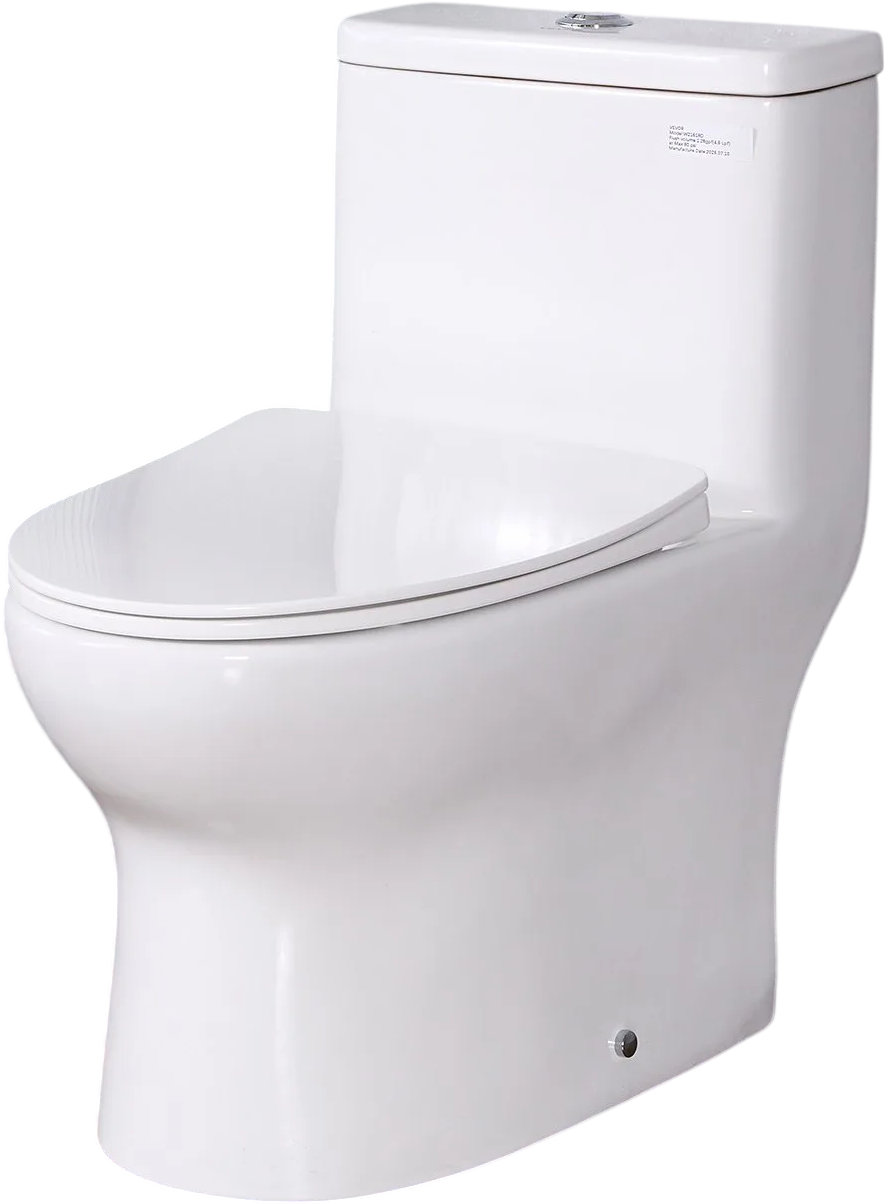 Vevor One-Piece Toilet Elongated Dual-Flush 1.0/1.28 GPF 16 in. Seat Height 12 in. Rough-in New