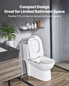 Vevor One-Piece Toilet Elongated Dual Flush 1.1/1.6 GPF 16 in. Seat Height 12 in. Rough-in New