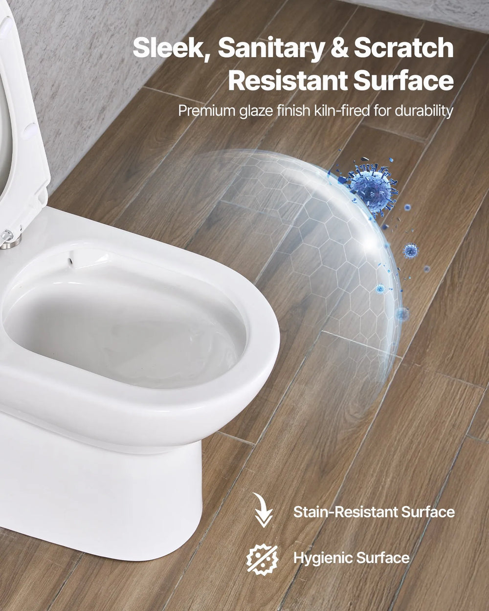 Vevor One-Piece Toilet Elongated Dual Flush 1.1/1.6 GPF 16 in. Seat Height 12 in. Rough-in New