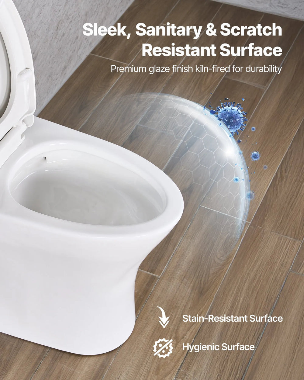 Vevor One-Piece Toilet Elongated Vortex Dual Flush 1/1.28 GPF New