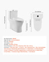 Vevor One-Piece Toilet Elongated Vortex Dual Flush 1/1.28 GPF New