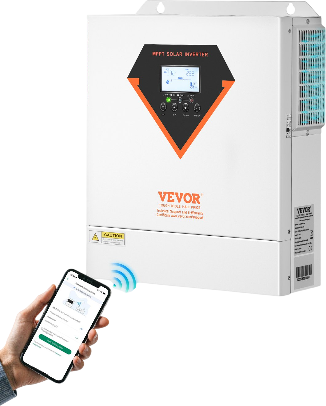 Vevor Hybrid Solar Inverter 3500W 1 Phase 24V DC to 220/230V AC with MPPT Solar Controller New