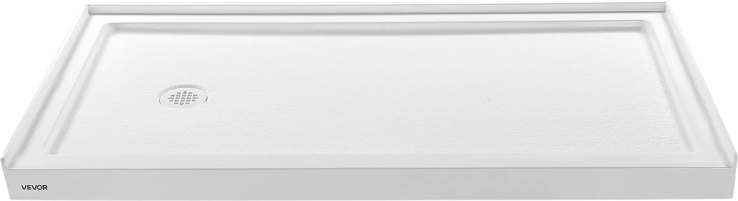 Vevor Shower Pan 60 x 30 in. Single Threshold Acrylic Slip-Resistant with Left Drain Kit New