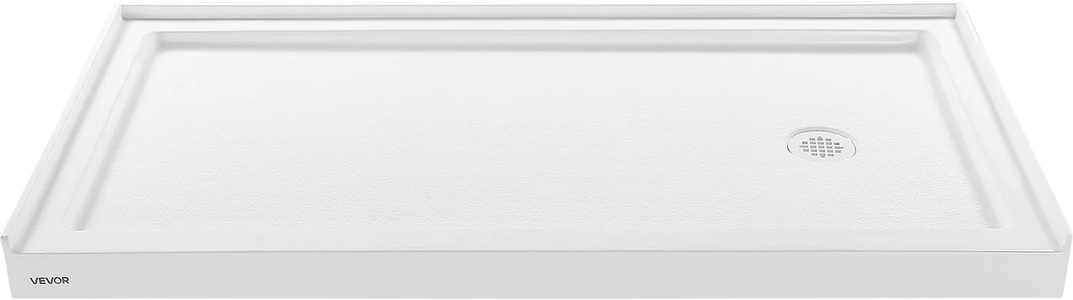 Vevor Shower Pan 60 x 32 in. Single Threshold Acrylic Slip-Resistant with Right Drain Kit New