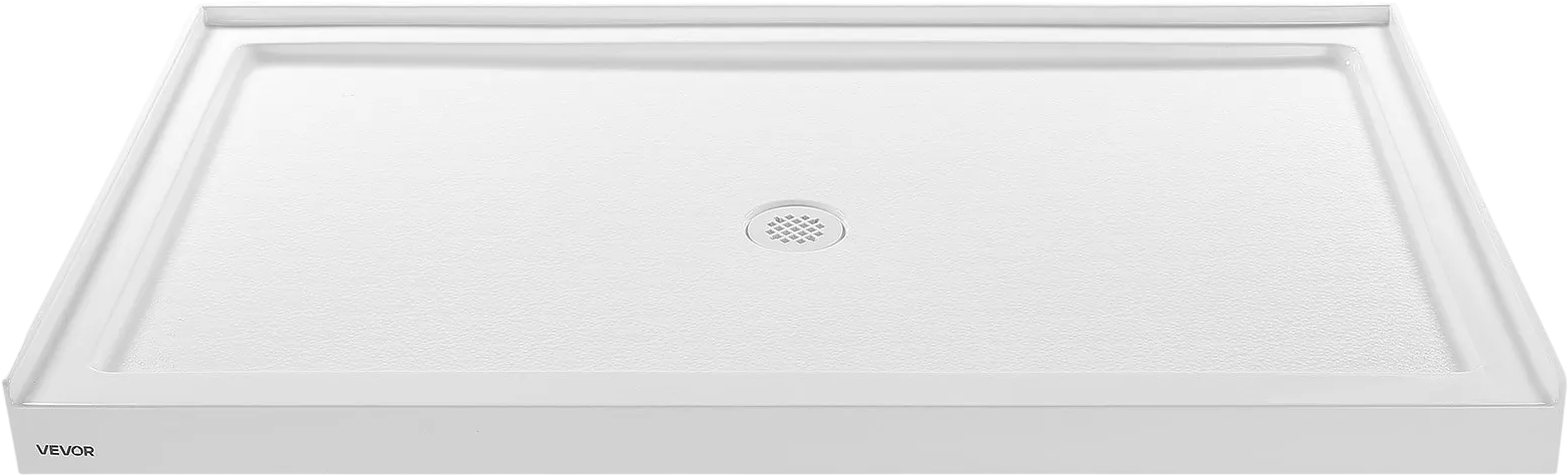 Vevor Shower Pan 60 x 36 in. Single Threshold Acrylic Slip-Resistant with Center Drain Kit New