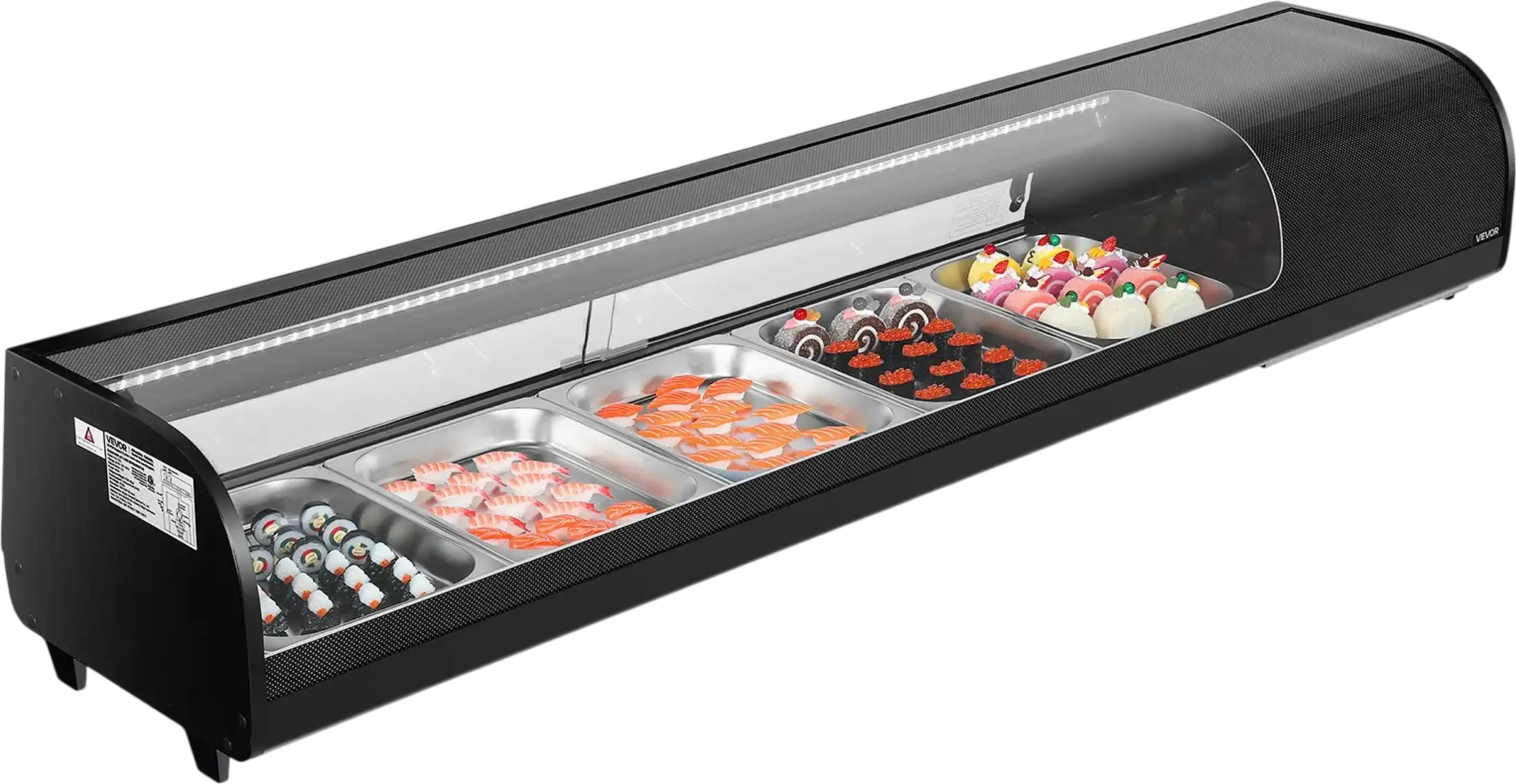 Vevor Display Case Refrigerator 5-Pan 2.9 Cu. Ft with LED Lighting Temp Control New