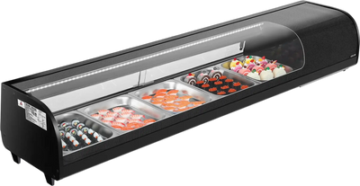 Vevor Display Case Refrigerator 5-Pan 2.9 Cu. Ft with LED Lighting Temp Control New