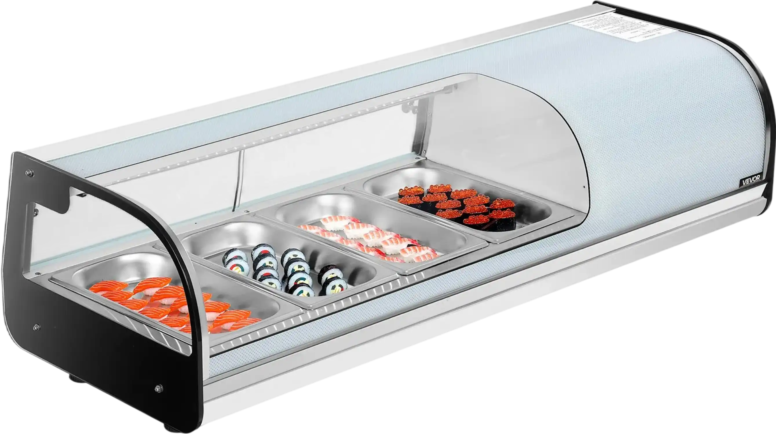 Vevor Display Case Refrigerator 4-Pan 1.5 Cu. Ft with LED Lighting Temp Control New