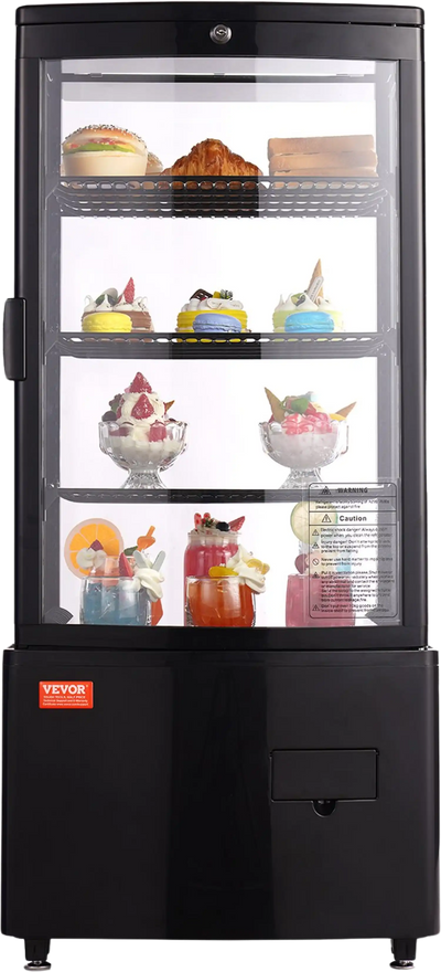 Vevor Refrigerated Display Case 3-Tier with LED Lighting 3 Cu.Ft./85L Capacity New