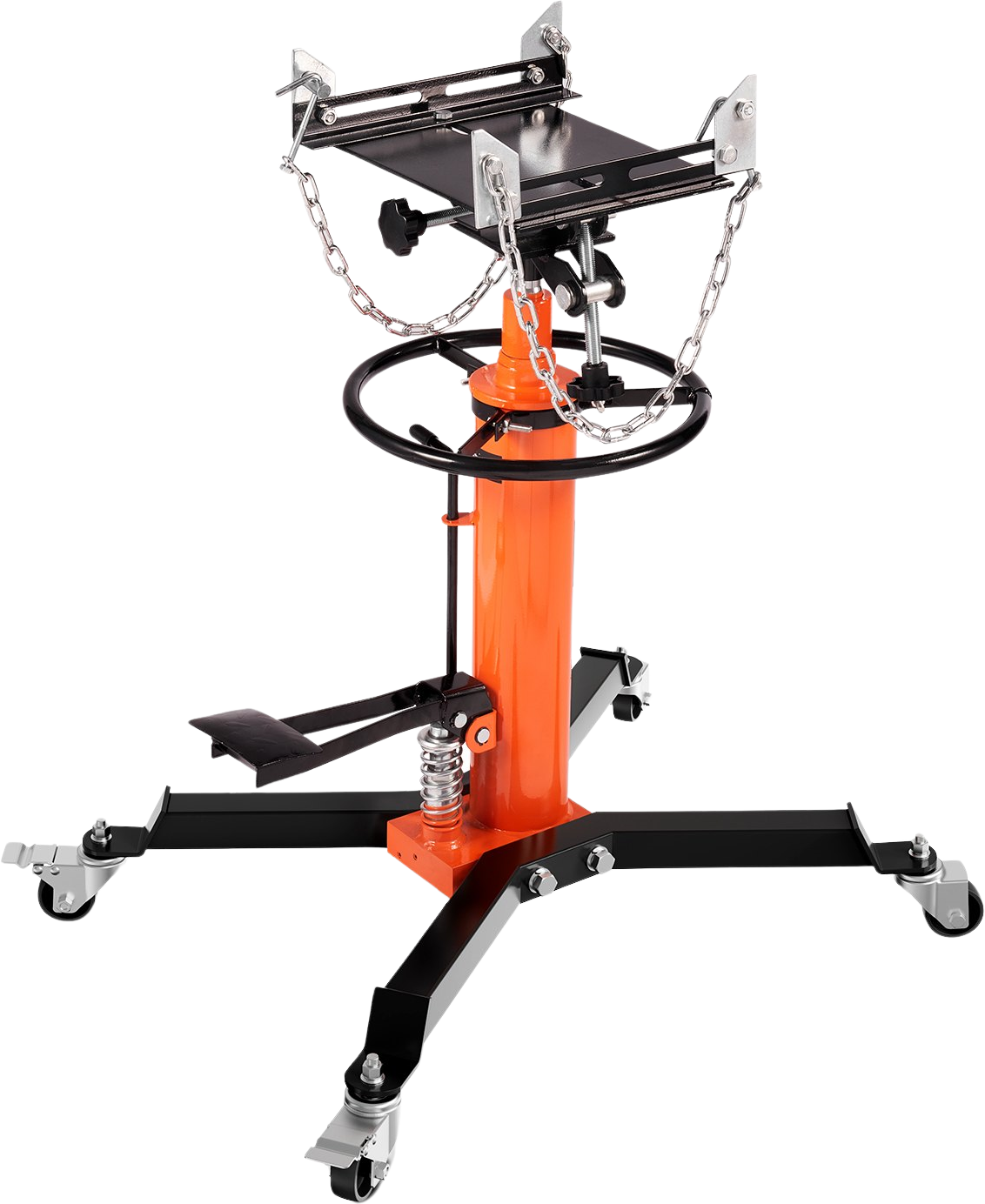 Vevor Hydraulic Transmission Jack 1322 Lbs Capacity 360° Swivel Wheels New