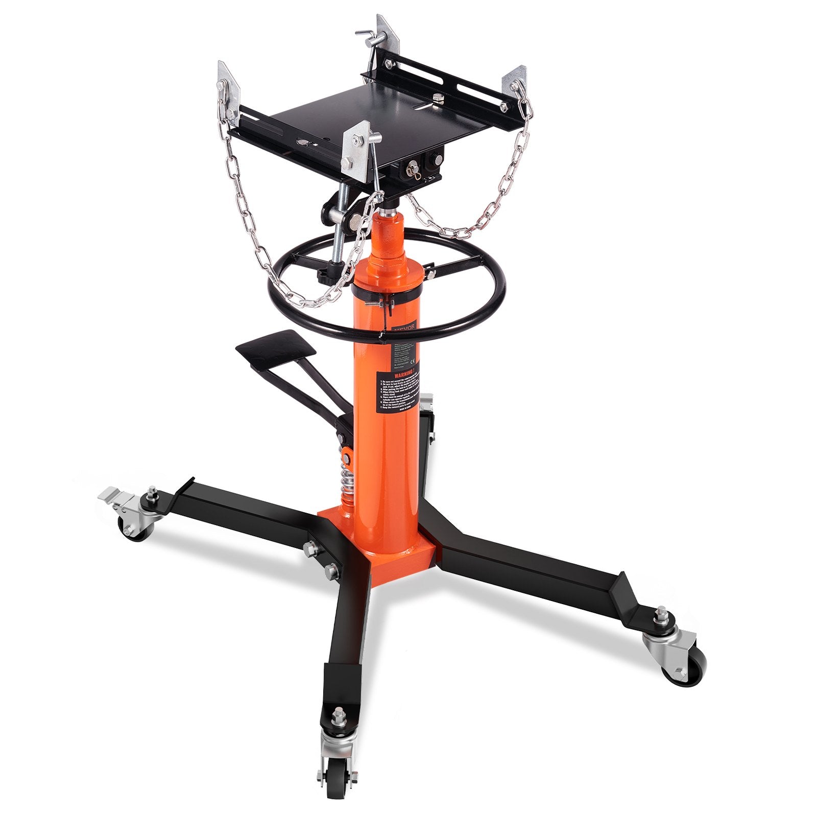 Garvee Hydraulic Transmission Jack - 1322 Lb Capacity, Telescoping, 34.3"-68.5" Lift, Foot Pedal