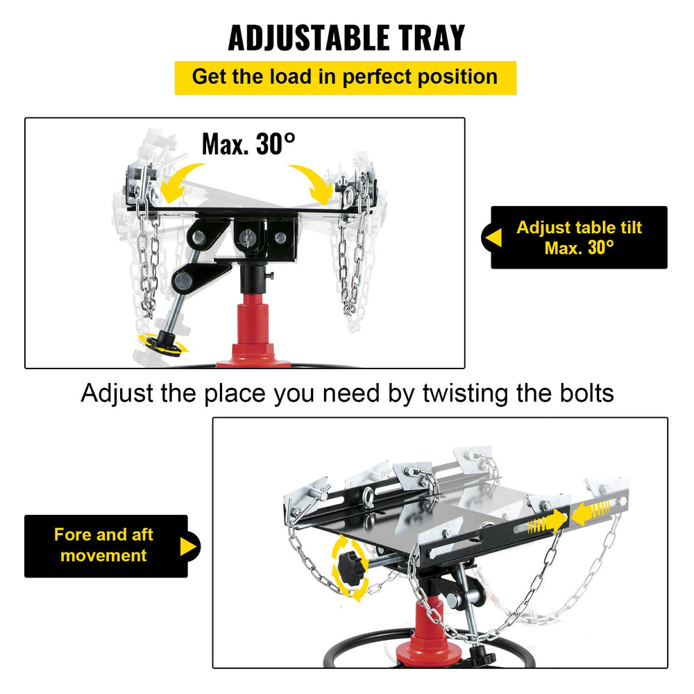 Vevor Hydraulic Transmission Jack Two-Stage with Foot Pedal 1322-1660 Lbs Capacity New