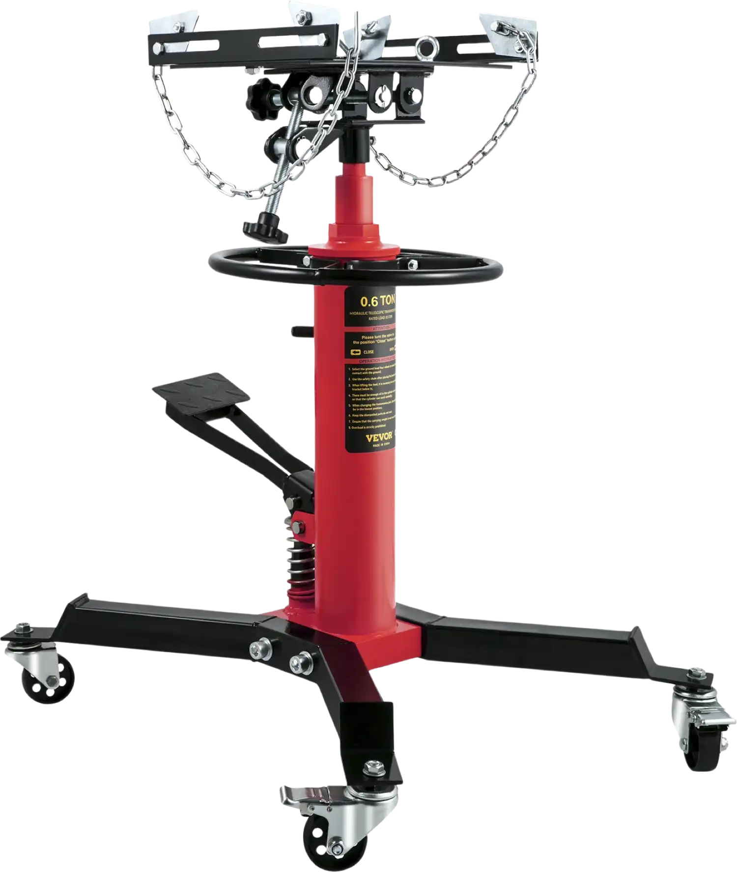 Vevor Hydraulic Transmission Jack Two-Stage with Foot Pedal 1322-1660 Lbs Capacity New