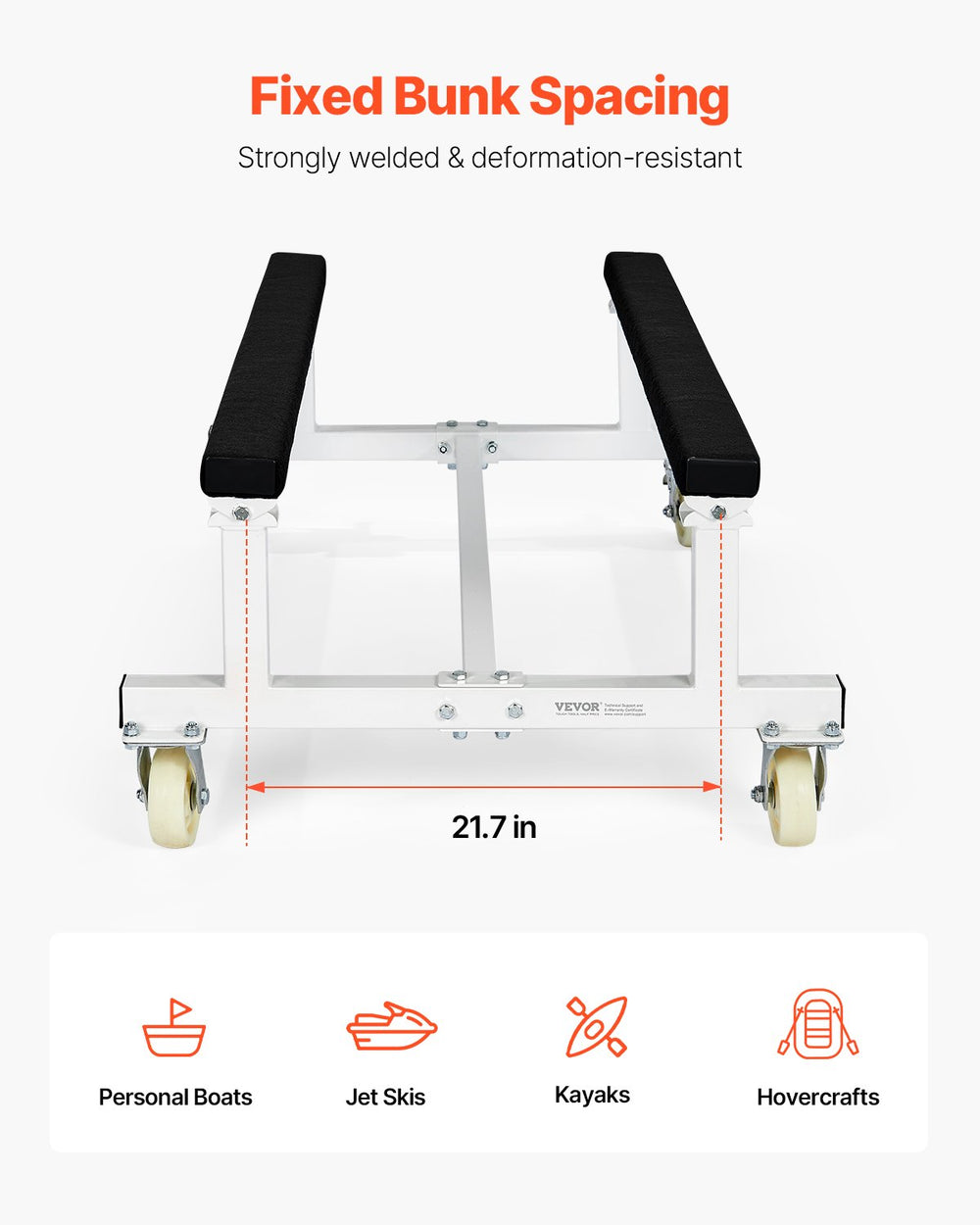 Vevor Watercraft Dolly PWC 1800 Lbs Load Capacity Jet Ski Storage Cart New