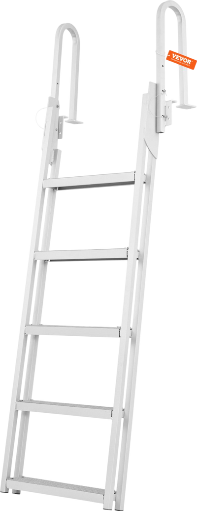 Vevor Dock Ladder Flip-Up 350lbs Load Capacity Aluminum with 5 Non-Slip Steps New