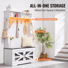 Vevor Hall Tree Entryway Bench with LED Coat Rack and Shoe Storage 42" New