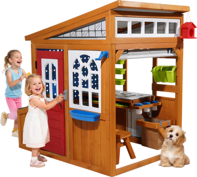 Vevor Outdoor Playhouse Cedar Wood with Doorbell 60 x 40 x 58 in. New