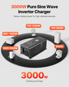 Vevor Pure Sine Wave Inverter Charger 3000W DC 24V to AC 120V New