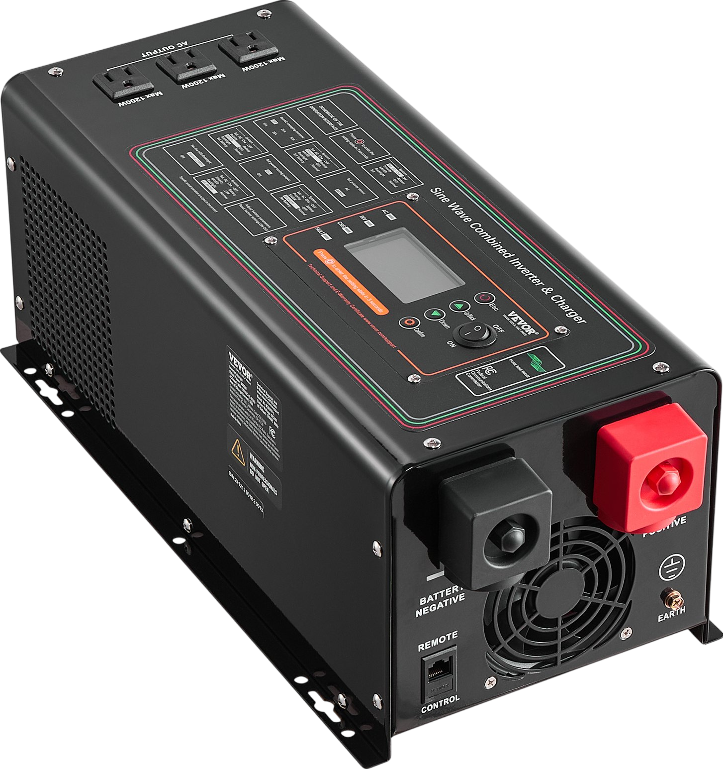 Vevor Pure Sine Wave Inverter Charger 3000W DC 24V to AC 120V New