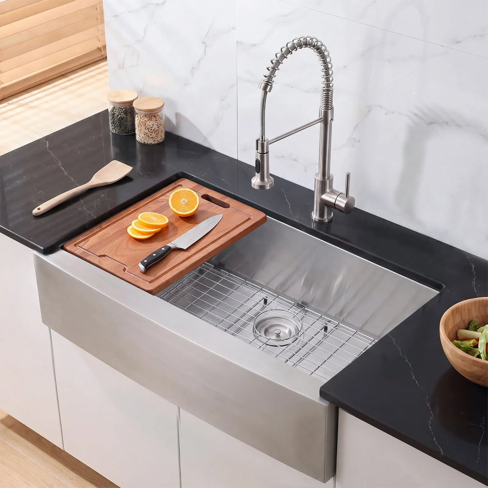 Vevor Kitchen Sink 33" Single Bowl Stainless Steel Undermount Farmhouse Basin New