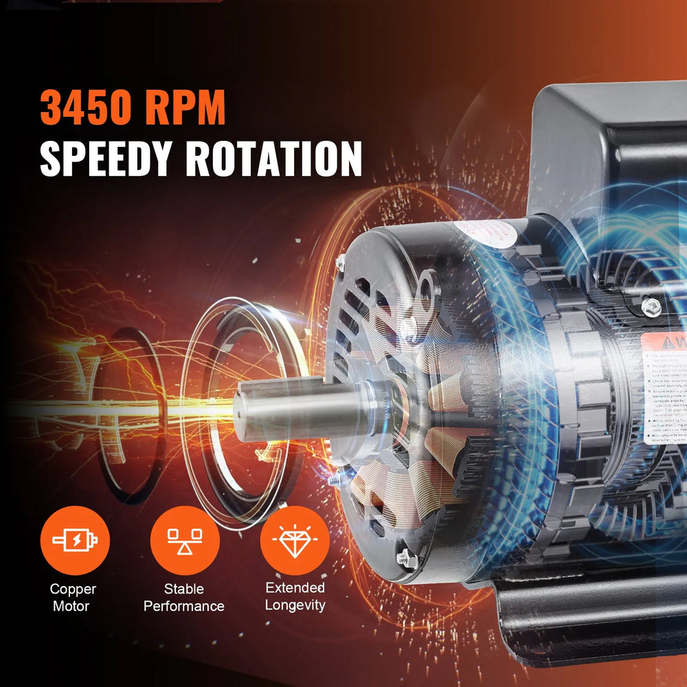 Vevor Air Compressor Motor CW/CCW Rotation 7.5 HP 230V 31.6A 3450 RPM New