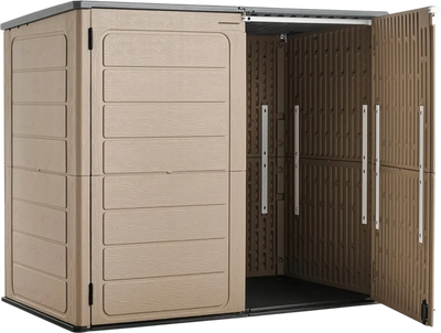 Vevor Outdoor Storage Shed 48 Cu Ft Horizontal Resin Cabinet Brown New