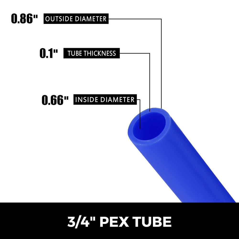 Vevor PEX Tubing 3/4" 500FT Non-Barrier Blue Pipe for Hot and Cold Water Plumbing New