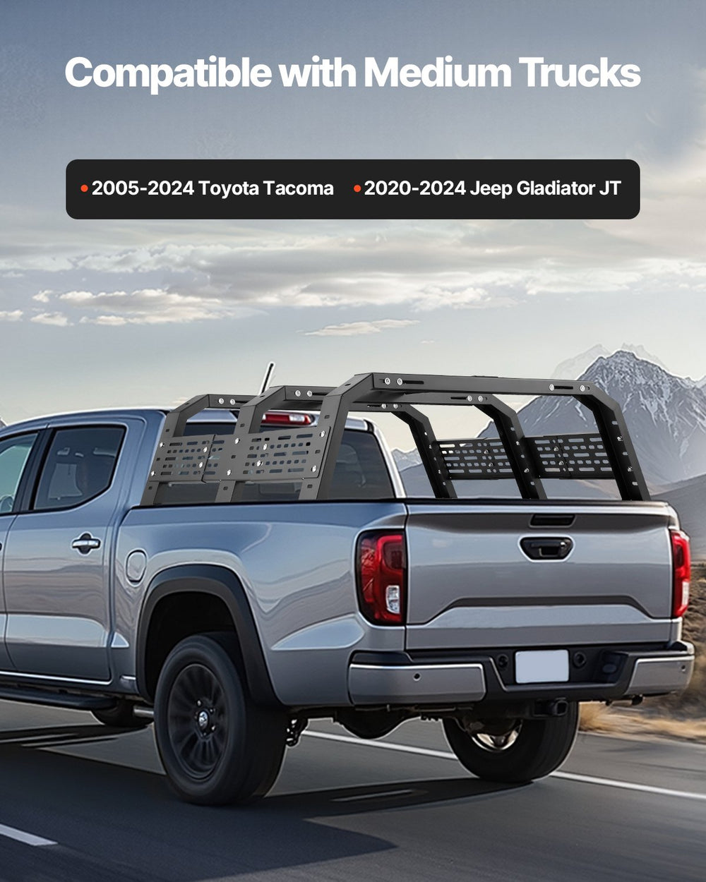 Vevor Overland Truck Bed Rack 900 Lbs Capacity for Mid-Size Pickups New