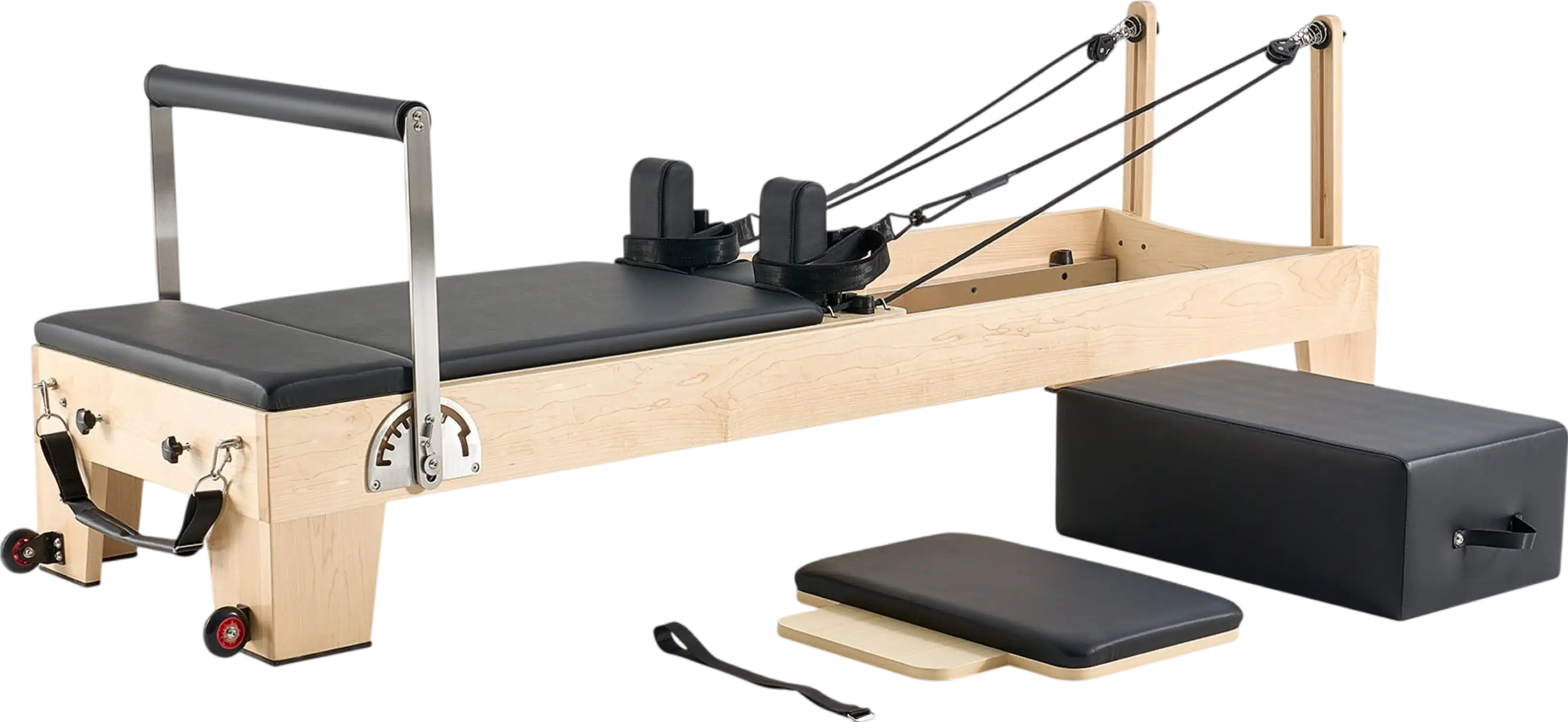 Vevor Pilates Reformer Wood Workout Machine Non-Folding with 6 Resistance Springs New