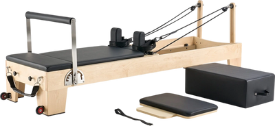 Vevor Pilates Reformer Wood Workout Machine Non-Folding with 6 Resistance Springs New