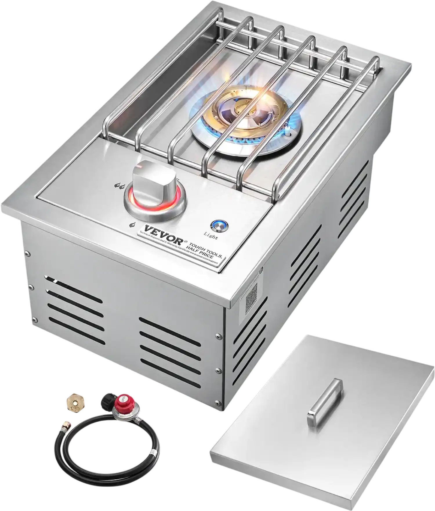 Vevor Side Burner Single for Outdoor Grill 17,000 BTU Propane and Natural Gas New