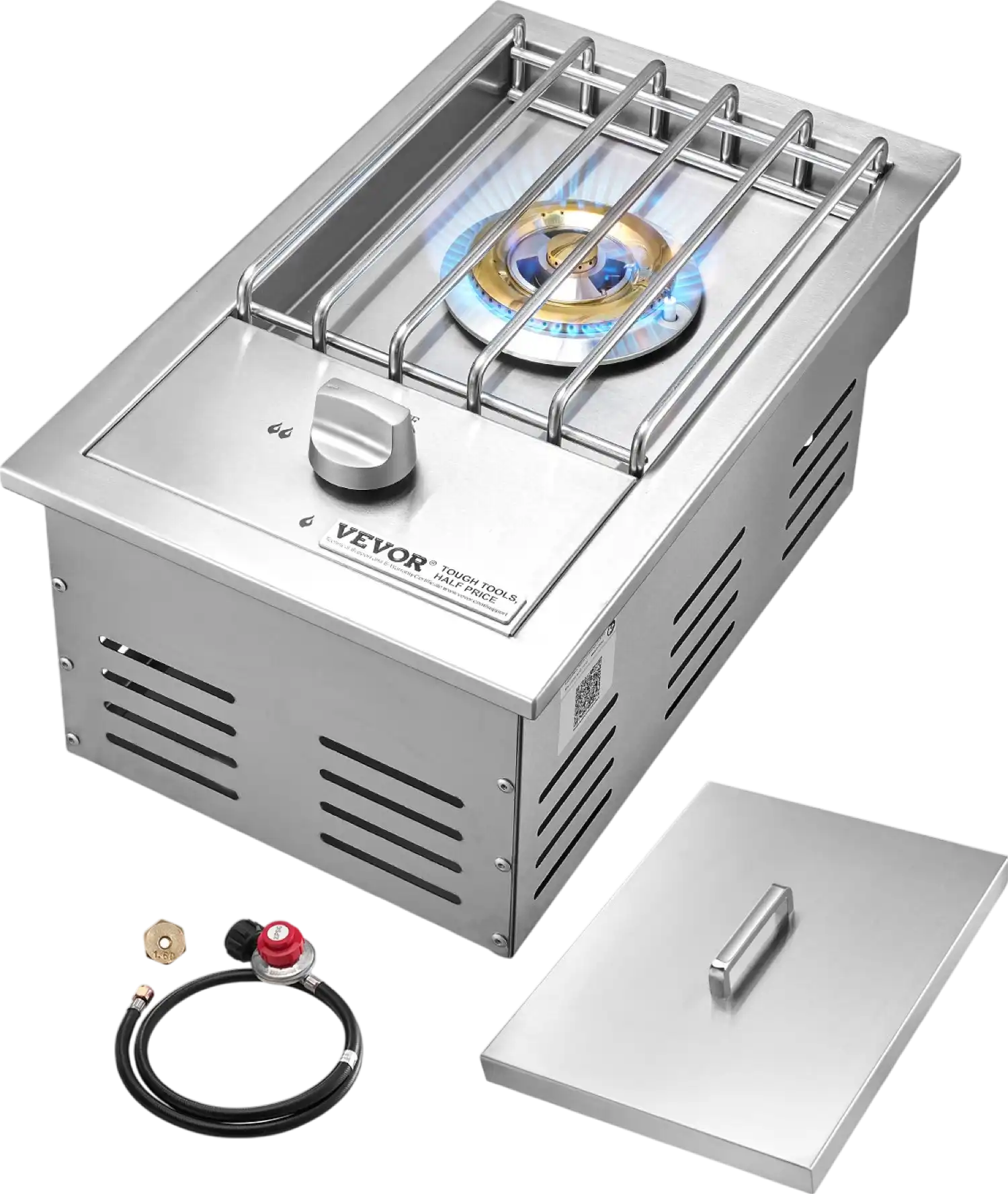 Vevor Side Burner for Outdoor Grill 15,000 BTU Propane and Natural Gas New