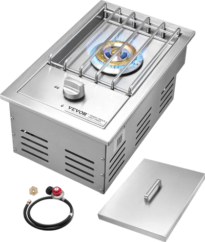 Vevor Side Burner for Outdoor Grill 15,000 BTU Propane and Natural Gas New