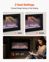 Vevor Electric Fireplace 50" Recessed Wall Mount Adjustable Flame 2 Heat Levels 1500W New