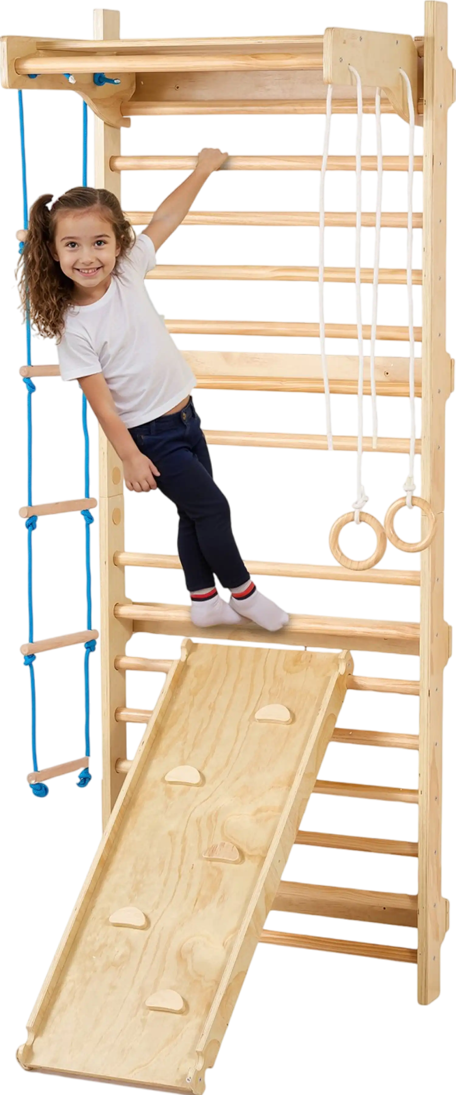 Vevor Ladder Wall Gym 5-in-1 Wooden Playground Set New