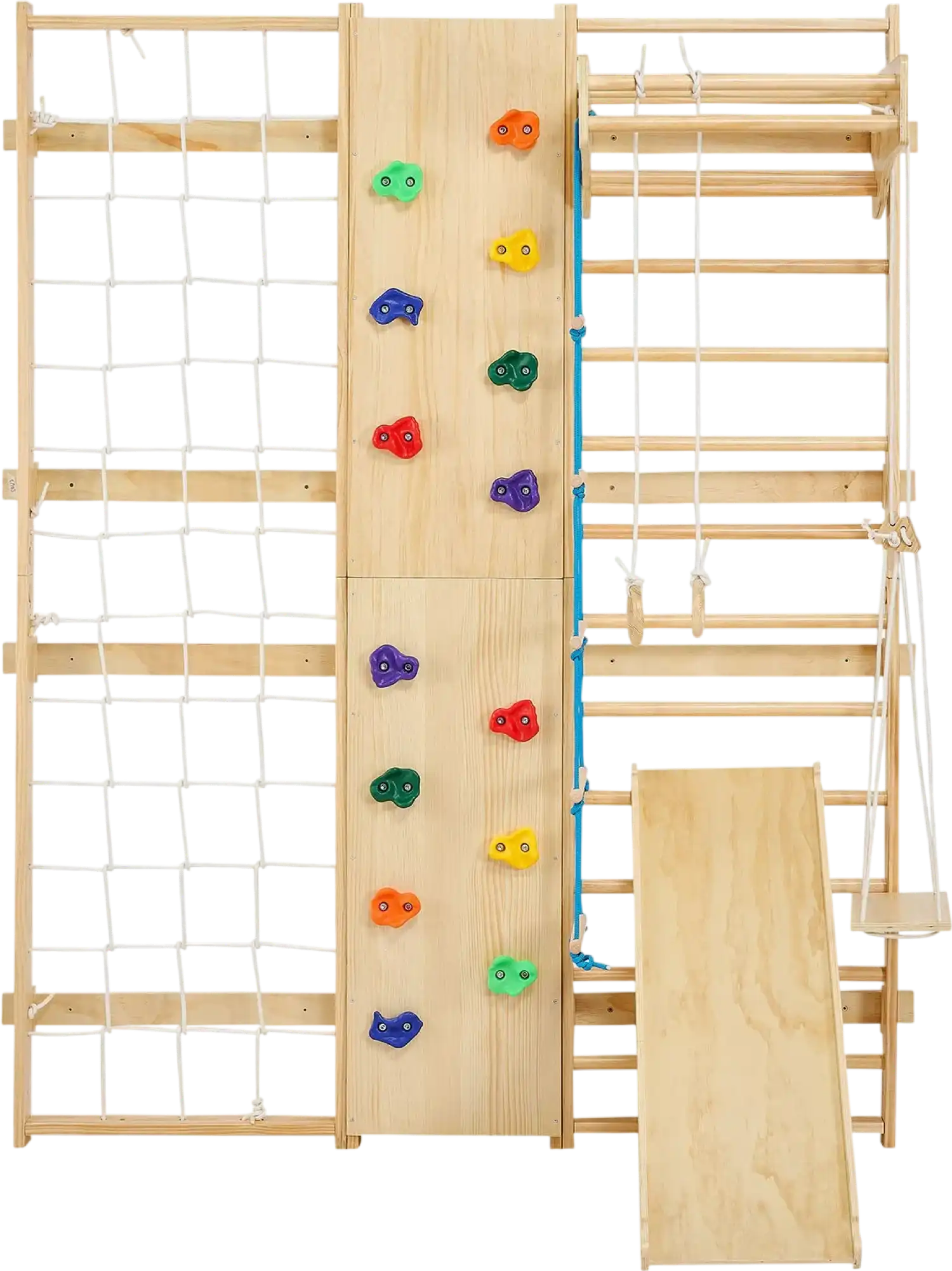 Vevor Wooden Ladder Wall Gym 9-in-1 with Rock Climbing Pull-Up Bar Swing New