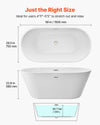 Vevor Acrylic Freestanding Bathtub 60 Gal. 59" Oval with Brushed Nickel Drain New